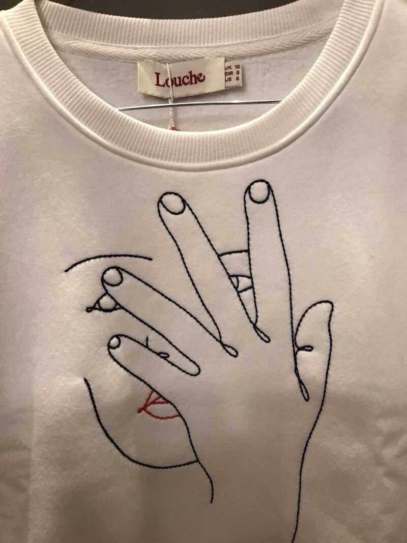 Felpa color bianco con immagine donna SUPER SALDI -50% - immagine 2