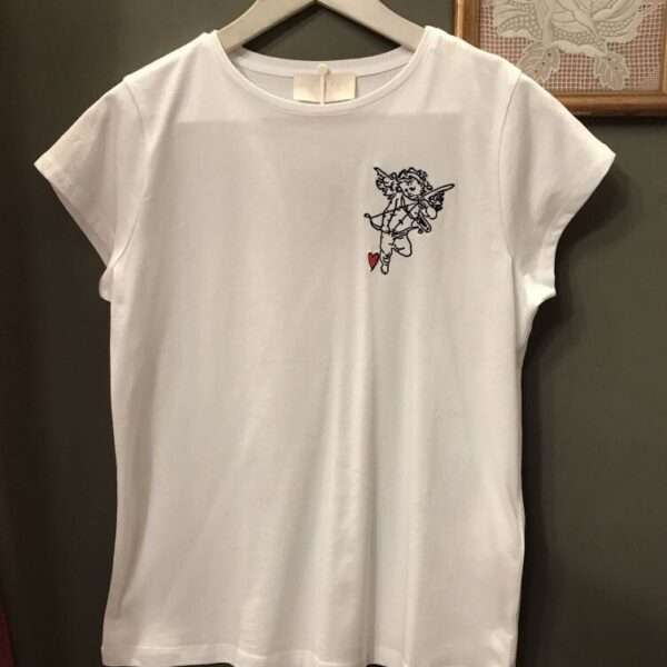 T-shirt con ricamo angioletto