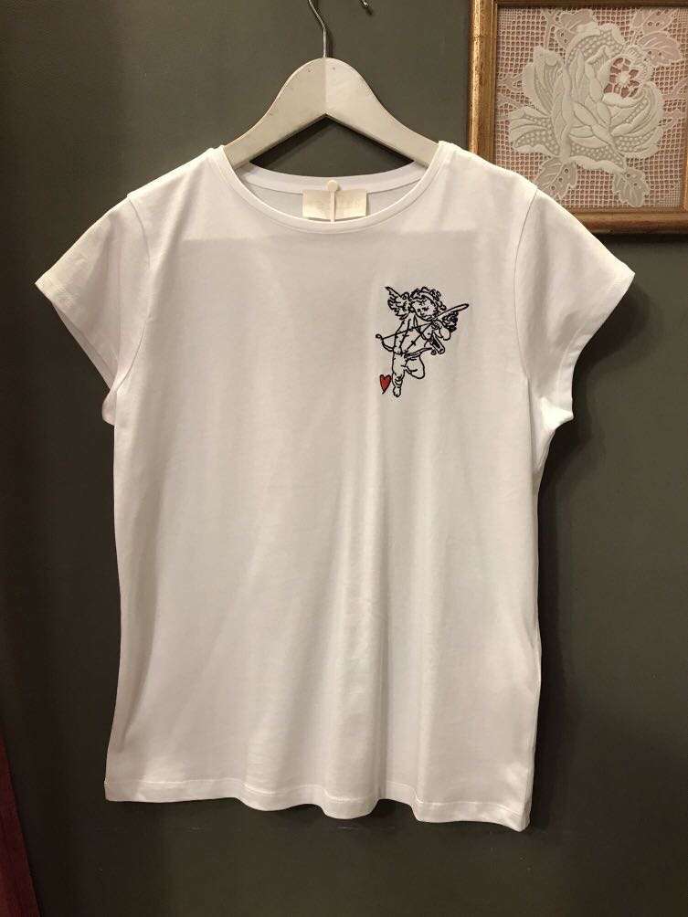 T-shirt con ricamo angioletto