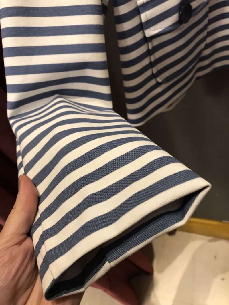 Giacca primaverile a scatola righe bianco denim - immagine 3