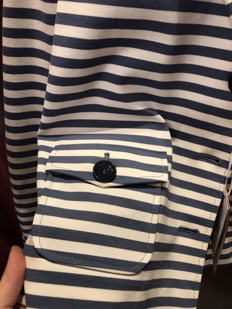 Giacca primaverile a scatola righe bianco denim - immagine 4
