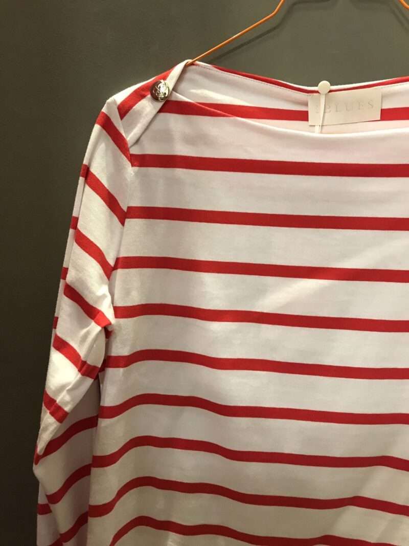 Maglia jersey cotone righe rosso bianco - immagine 3