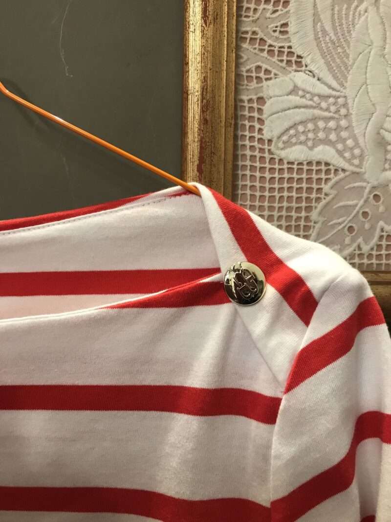 Maglia jersey cotone righe rosso bianco