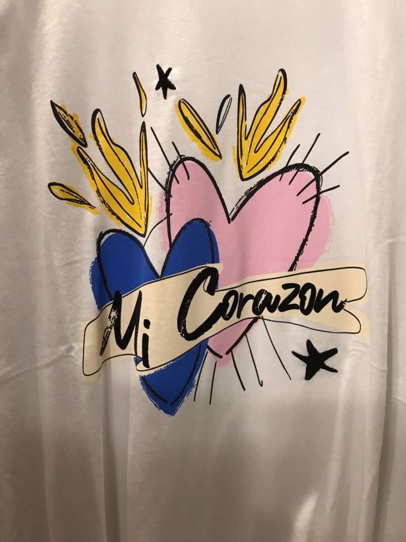 Tshirt bianca con stampa Cuore Sacro - immagine 2