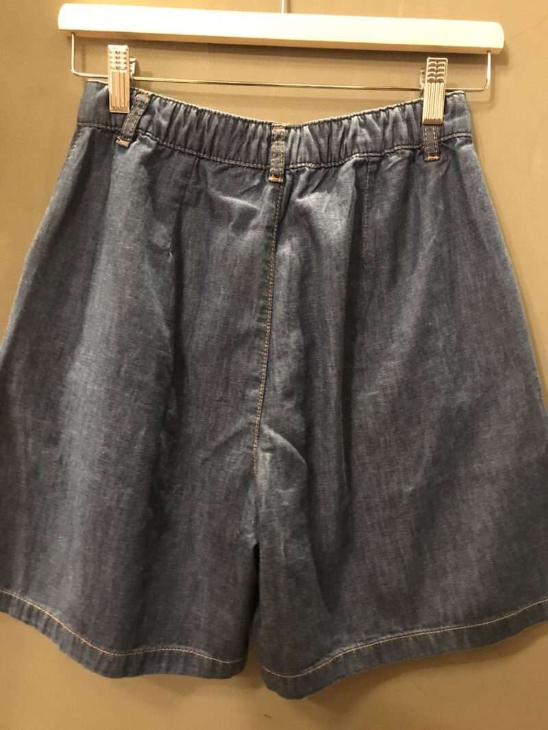 Pantaloncino in cotone chambray lunghezza ginocchio - immagine 3