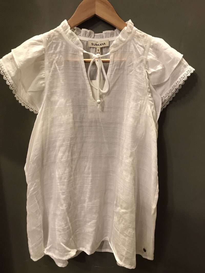 Camicia in cotone ricamata Surkana