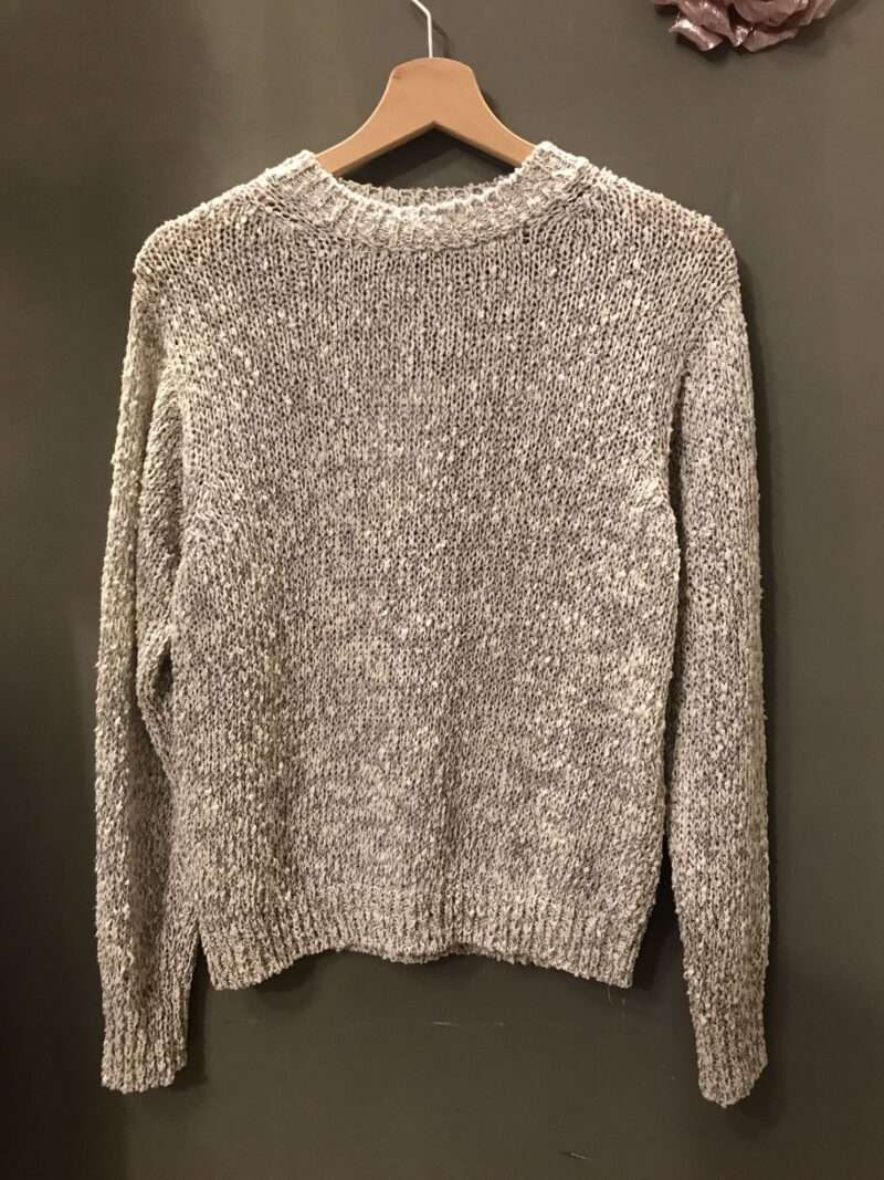 Maglia in filo bianco grigio con fili lurex - immagine 3